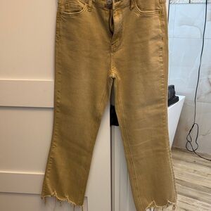 Vervet Women's Cropped Tan Jeans